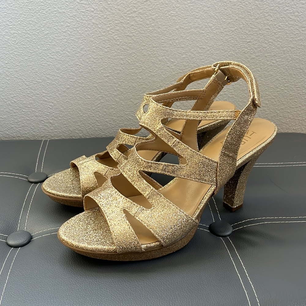 Naturalizer Sparkly Gold Heels- Women’s Size 10